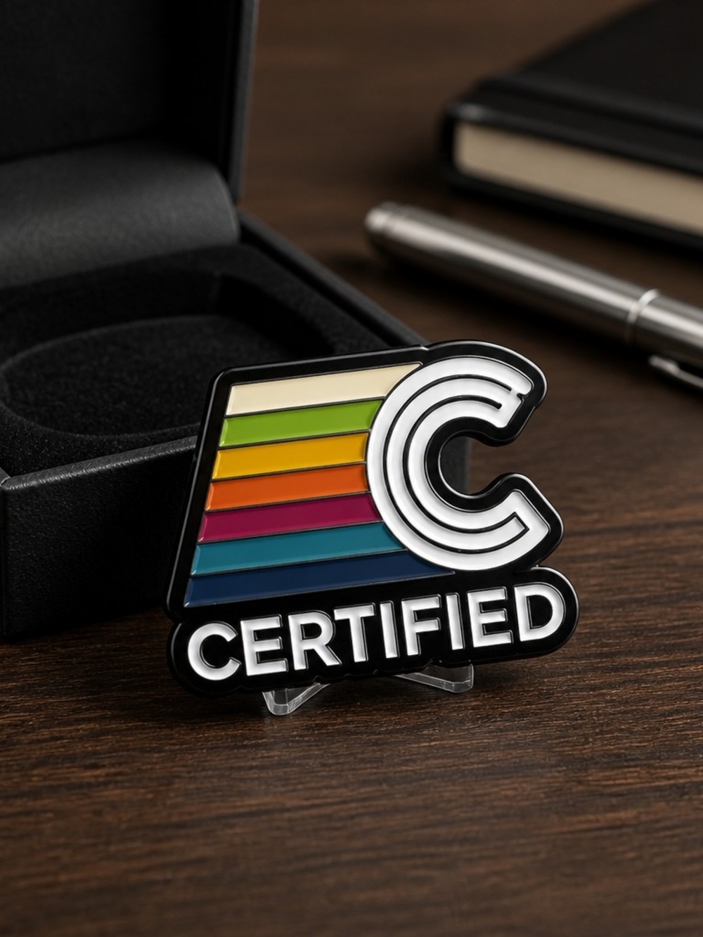Certified Rainbow Logo Enamel Pin - Multi